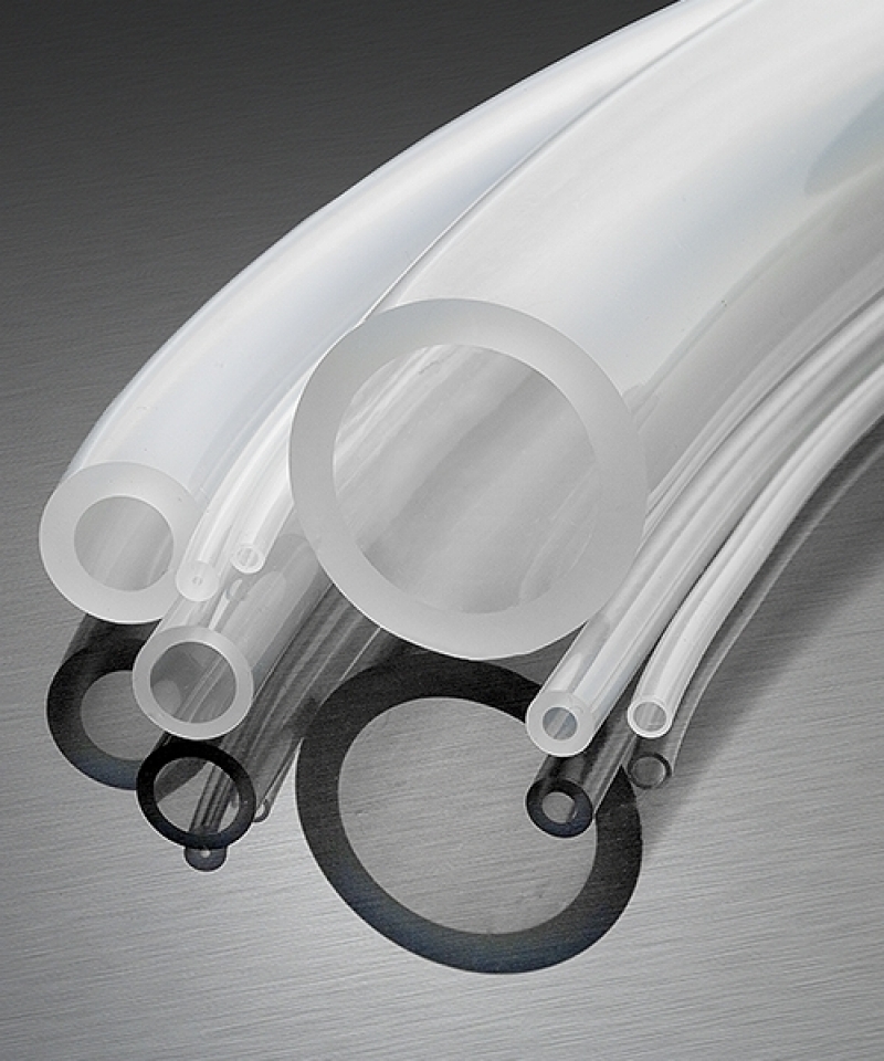 Extruded silicone tube